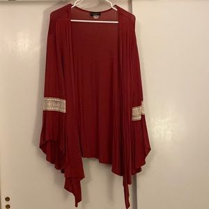 Red cardigan